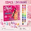 Pluma de arte para uñas de doble punta y doble color, juego de marcadores acrílicos de 24 colores, secado rápido, resistente al agua, apilable en color, bolígrafo para graffiti y delineado DIY
