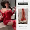 Falda de Encaje Ajustada al Cuerpo Uniforme Sexy de un Solo Hombro Transparente Atrevida Secretaria Vestido Delgado Delgado Ropa Interior Sexy para Mujer
