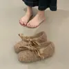 Zapatos de Algodón de Lana de Cordero con Lazo Aumentador de Altura Interior para Mujer, Nuevo Estilo Invierno 2025, Planos Cálidos de Felpa sin Cordones
