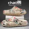 Zapatos Baotou para Hombre Ropa Exterior de Invierno Forro Polar Cálido Zapatos de Algodón con Agujeros Talla Grande para Hombre 47 Suela Gruesa Antideslizante Zapatillas Casuales de Algodón