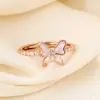 Anillo de Lujo Ligero de Moda Coreana Tendencia en Tiktok con Microincrustaciones de Diamante y Madreperla para Mujer con Acabado de Alta Gama Que No Se Desvanece