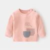 Ropa de otoño para bebé, ropa interior retro de algodón puro para el hogar, camiseta básica con hombros descubiertos para niños