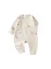 Mameluco de mariposa para recién nacido de cuatro estaciones, mameluco sin costuras de algodón puro para primavera y otoño, mameluco para bebé, ropa estilo monje para recién nacido, ropa para lactantes