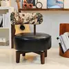 Sillón Sofá Giratorio de Reunión Silla Concéntrica Silla de Ocio Giratoria Tela Tocador de Dormitorio Taburete Retro Lujo Ligero
