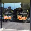 Pegatinas Decorativas de Halloween Transfronterizas, Película para Vidrio, Pegatinas para Vidrio de Tiendas, Pegatinas de Café y Té con Leche, Pegatinas para Ventanas, Calcomanías para Ventanas