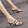 Zapatos de Tacón Alto de Socialité Estilo Francés Verano 2026 Nuevos de Moda Ultra-Populares para Mujer Sandalias de Tacón de Aguja Sexy para Exteriores