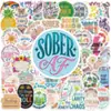 100 Adesivos Inspiradores de Abstinência de Álcool Desenho Animado para Capas de Celular e Malas, PVC Impermeável Decorativo Estético Adesivos de Venda Quente Transfronteiriços