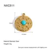 Bestseller transfronterizo: Collar colgante desmontable DIY bañado en oro con piedra natural y nácar, varios estilos de dijes, joyería de acero inoxidable