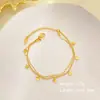 Acero Inoxidable Titanio Baño de Oro Real Elegante Estrella de Cinco Puntas Cielo Estrellado Doble Capa Pulsera de Acero Inoxidable Versátil Moda Precio de Fábrica