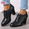 2026 Nuevo Modelo Zapatos de Moda para Mujer Talla Grande para Amazon, Punta Redonda con Cordones, Estilo Europeo y Americano, Talla 40-43 Tacones Altos para Mujer