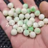 Cuentas Redondas de Jadeíta Verde Optimizadas, Cuentas Sueltas de Jade, Accesorios de Joyería para Pulsera Floral Verde Blanco Lechoso, Cuentas Hechas a Mano