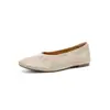 Zapatos de abuela de cuero de vaca estilo minimalista súper suaves y geniales 2026 otoño planos punta redonda cuero genuino suela suave poco profunda zapatos de mujer talla 42