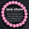 Pulsera de Roca Volcánica Rosa de Círculo Único para Comercio Exterior Transfronterizo Hecha a Mano Ajustable Unisex Joyería de Piedra a Mano Regalo Personalizado para el Festival Qixi