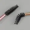 Cepillo para cejas de doble cabeza de plástico con mango cruzado, cepillo espiral, cepillo para pestañas, cepillo multifuncional dos en uno para maquillaje de ojos, herramienta de belleza