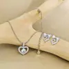 Amor Transfronterizo Zirconia Sintética Pendientes Dulces Frescos Collar E7577-X703