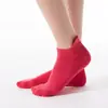 Calcetines de Yoga para Mujer, Algodón Peinado, Suelas Engrosadas, Empeines al Descubierto, Calcetines Antideslizantes para Fitness en Interiores, Baile, Pilates, Deportes