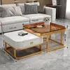 Mesa de centro para recepción, uso doméstico en la sala de estar, losa de roca de lujo ligero, apartamento pequeño, minimalista moderno, mueble de TV y mesa de centro modernos de moda