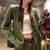 Jaqueta suéter de tricô estilo coreano para mulheres, novo modelo primavera e outono 2026, cardigã de estilo casual com gola redonda