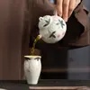 Jingdezhen Pintado a Mano Cerámica Famille Rose Fruta de Durazno Tetera Doméstica Gongfu Tetera Individual para Preparar Té Juego de Té Retro Japonés