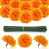 Flores de calêndula artificiais transfronteiriças de 6cm, cravos, lilases, flores decorativas para o Dia dos Mortos e cerimônia de carnaval