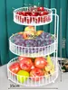 Bandeja de Frutas Luxo Acessível Mesa de Centro da Sala de Estar Caixa de Doces Cesta de Frutas Doméstica Multicamadas Aparência Elegante 2025 Porta-Petiscos Bandeja de Frutas