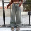 Calça infantil transfronteiriça, jeans para meninas, novo modelo 2026, calça pantalona solta e estilosa, calça de perna curva, calça comprida, estilo coreano