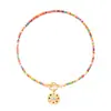 Collar de Cuentas Nuevo Transfronterizo Europeo y Americano Lindo Colorido Dibujo Animado Corazón Ojo del Diablo Colgante Collar de Cuentas para Mujeres