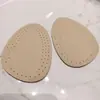 Almohadilla de antepié de cuero genuino, almohadilla de antepié de piel de vaca, antideslizante, gruesa, de media talla, transpirable y absorbente de sudor, para tacones altos de mujer.
