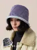 Seul Romântico! Chapéu bucket xadrez dupla face super estilo estrangeiro chapéu de pescador espessado chapéu quente para outono e inverno combina com tudo novo