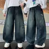 Pantalones para Niños Otoño Nuevo Estilo 2026 Estilo Travieso Genial para Niños Medianos y Grandes Estilo Primavera y Otoño para Niños Jeans de Pierna Ancha para Niños