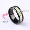 Anel Eletrocardiograma Luminoso que Muda de Cor Preto em Aço Titânio para Homens, Joia de Anel Personalizada, Novo Estilo Europeu e Americano Atacado