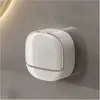 Venta Caliente Jabonera para Baño Tipo Ventosa Sin Taladro Uso en Casa Jabón con Tapa Montaje en Pared Estante de Almacenamiento Drenante de Lujo Ligero