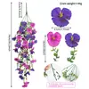 Decoración de primavera transfronteriza, eucalipto artificial, violeta y pensamiento, planta trepadora para colgar en la pared, flores artificiales para colgar en la pared exterior