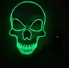 Máscara de Crânio Branca de PVC Máscara Luminosa de Halloween Luz Fria El Festa Festival Efeitos Especiais Luminosos