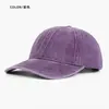 Bonés de Baseball Lavados de Alta Qualidade Estilo Europeu e Americano com Bordado de Logo Personalizado, Bonés Vintage com Aba Curta, Chapéus Jeans da Moda