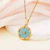 Tohm Retro Acero Inoxidable Esmalte Colorido Goteo de Aceite Estrella y Luna Colgante Versátil de Alta Gama para Mujer Accesorio Collar Venta al por Mayor