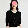 Cárdigan de punto liso estilo coreano con botones dorados pequeños y cuello redondo para mujer, nuevo diseño de principios de otoño, top de nicho en rojo de moda