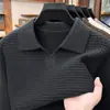 Suéter Grossinho com Gola de Gaivota Estilo Old Money para Homens, Tricô Jacquard Quente de Manga Longa para Inverno, Atacado