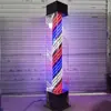 Luz Rotatoria de Barbería de Pie para Exteriores Impermeable Letrero de Salón de Peluquería Luz de Caja de Luz de Vidrio de Colores para Peluquería Se Puede Comprar en Lote Leidezhu