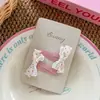 Presilha de Cabelo Infantil com Laço de Bolinhas Rosa e Branco Estilo Coreano, Sensação Fresca e de Alta Qualidade, Piranha para Franja de Menina, Acessório de Cabelo