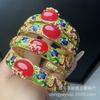 Pulsera de Ágata Azul Incrustada para Mujer Pulsera Abierta de Calcedonia Verde Pulsera de Ágata Amarilla Precio Especial