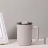 Taza con Asa de Moda Transfronteriza Oficina Simple Taza de Café Portátil Acero Inoxidable 304 Taza de Bebida Directa Mayoreo
