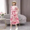 Nuevo Camisón de Algodón Seda con Clase para Madres Jóvenes para Mujer Verano Señoras de Mediana Edad Floral Holgado Talla Grande Falda de Algodón Artificial
