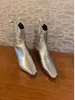 Botas elásticas de moda elegantes e estilosas retrô de salto alto para emagrecer 2026 novas botinhas pretas elegantes de bico quadrado