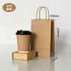 Bolsas de mano de papel kraft en stock, bolsas para llevar café y bebidas, bolsas de regalo, bolsas de papel kraft, venta al por mayor de fábrica