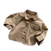 Camisa para Niños Otoño Nueva Estilo Coreano Retro Versátil Camisa Estilo Occidental Chaqueta de Algodón Estilo Japonés para Bebés Niñas