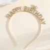 Diadema de Feliz Cumpleaños Transfronteriza de Nuevo Pedrería Fiesta de Alto Nivel Fiesta Foto Ambiente Ambiente Ambiente Decorativo para la Cabeza