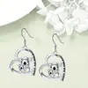Pendientes colgantes de koala lindos y creativos con personalidad en forma de corazón, versátiles, de moda, exquisitos, simples, pendientes conmemorativos