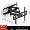 Suporte de TV Montado na Parede Haste Oscilante Suporte de TV Telescópico Rotativo Universal 32-55 Polegadas Suporte de TV Dobrável