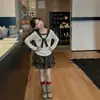 Conjunto casual nuevo estilo coreano 2026 para niños mayores, con un chal desmontable, una camiseta, un top ajustado y mangas largas para principios de otoño
